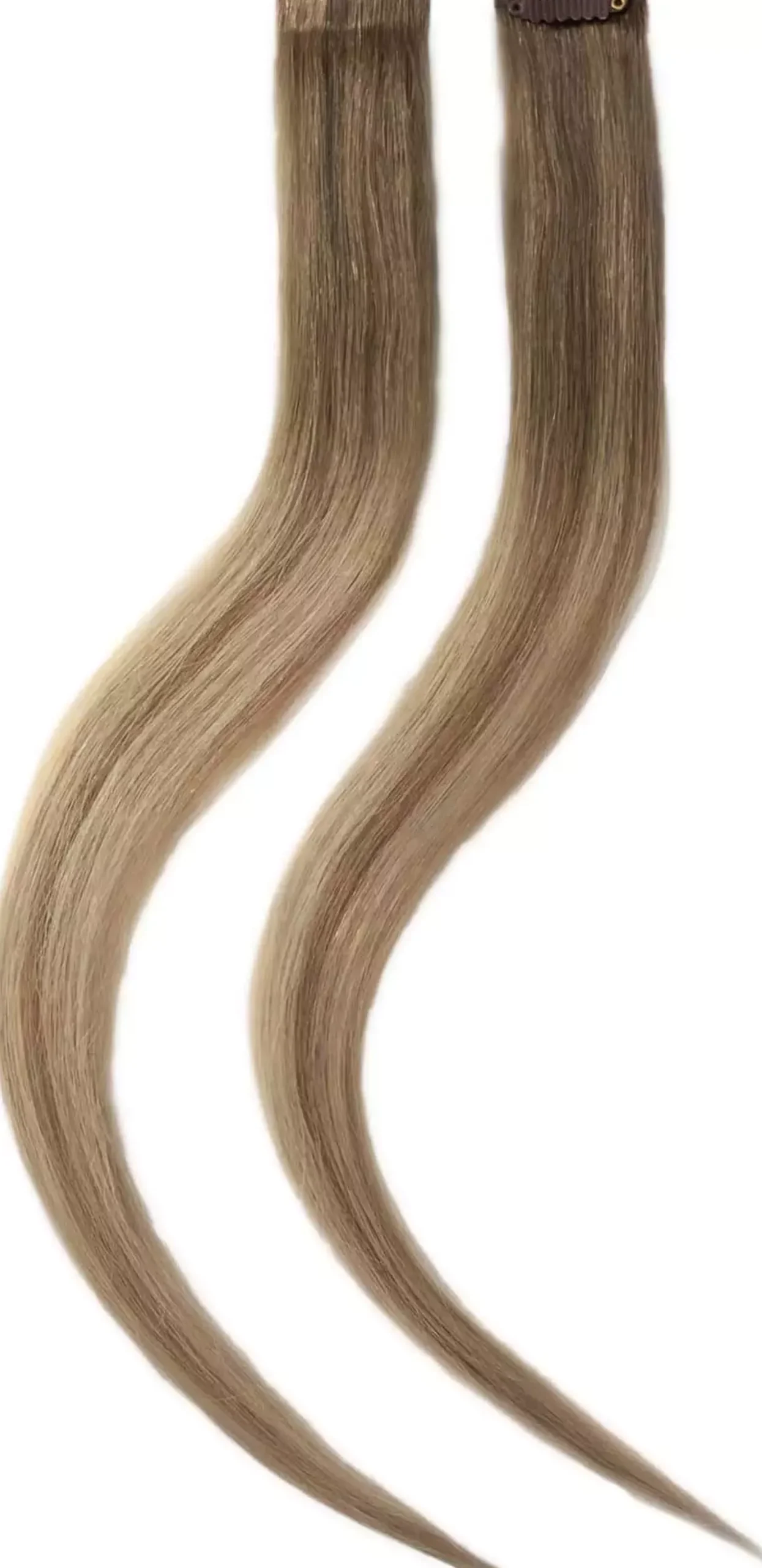 Rapunzel of Sweden Single Invisible Clip-ins Straight / 2 pieces 40 cm Brown Ash Blonde Balayage B5.1/7.3