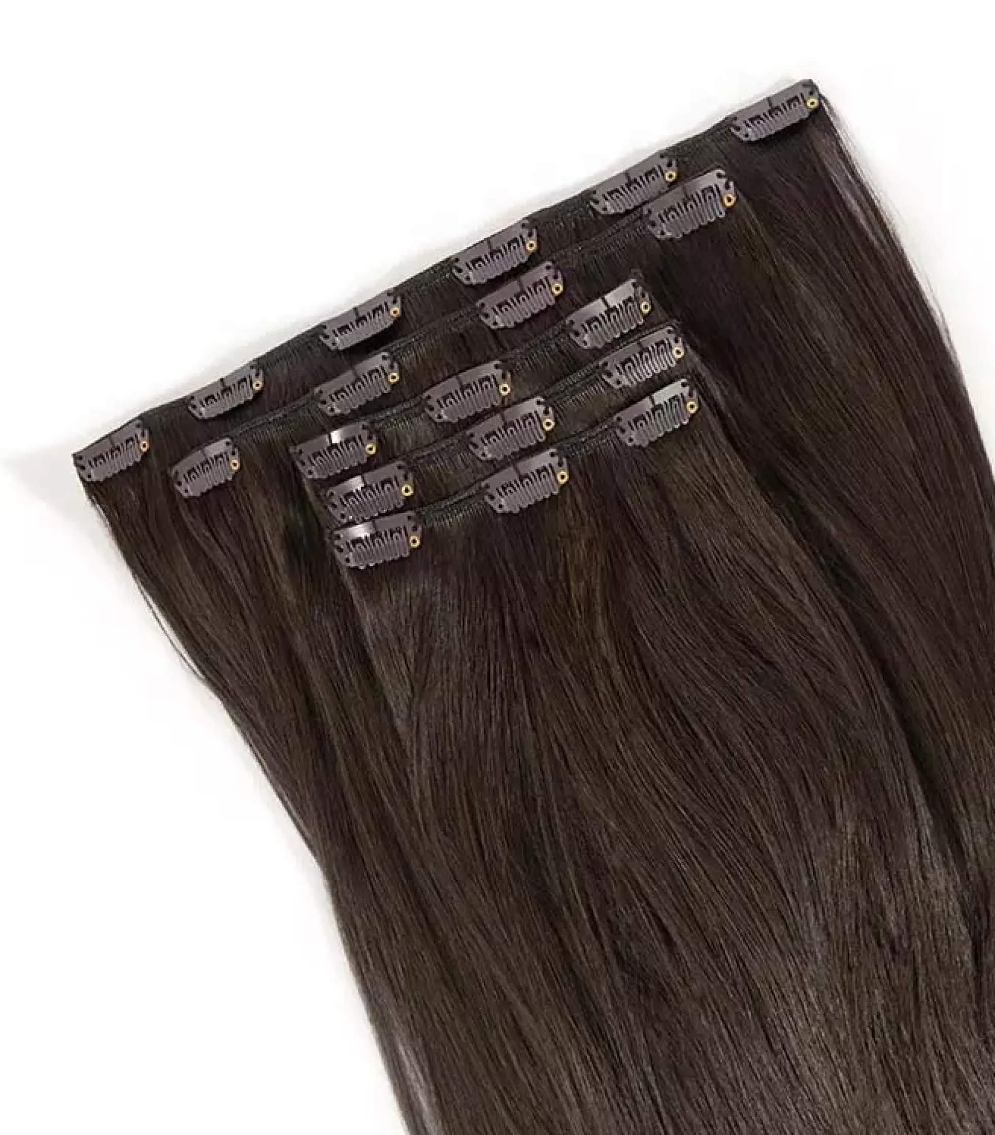 Rapunzel of Sweden Vegan Clip-ins Straight / Medium Volume / 5 pieces 50 cm 2.3 Chocolate Brown