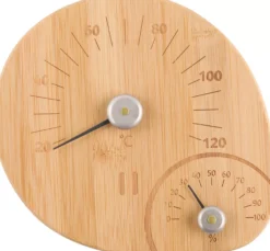 Rento Sauna Thermometer And Hygrometer Bamboo