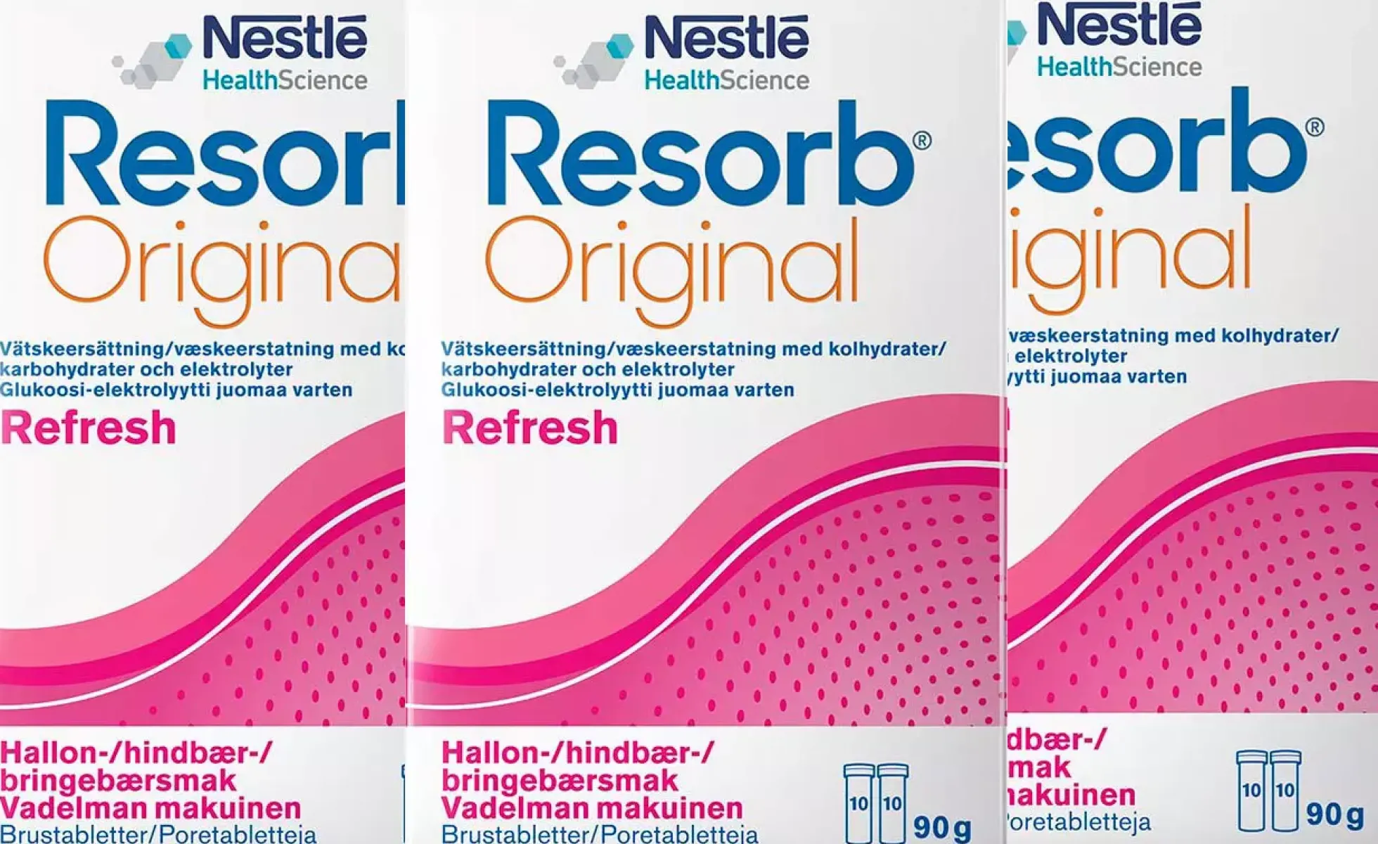 Resorb Vätskeersättning med Hallonsmak 90g x3