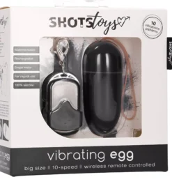 ShotsShots Toys 10 Speed Remote Vibrating Egg Big Black