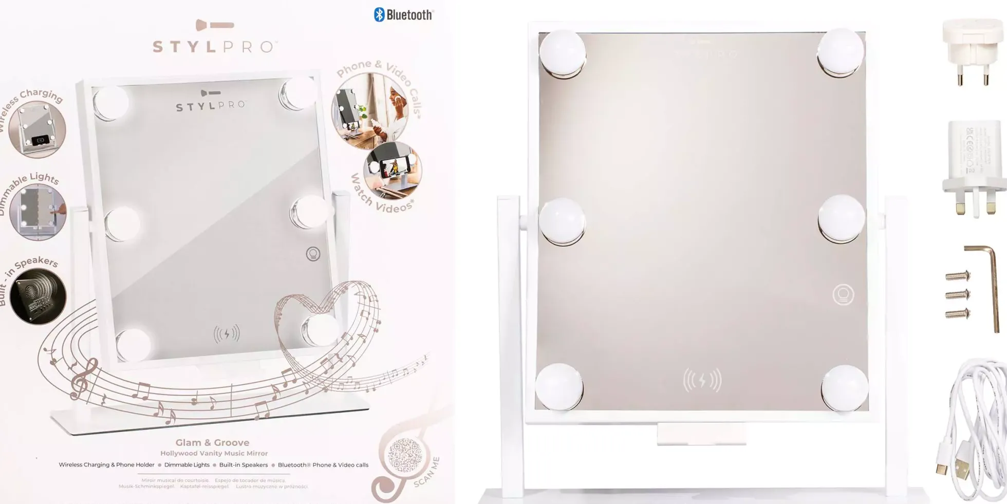 STYLPRO Glam & Groove Hollywood Vanity Music Mirror