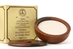 Taylor of Old Bond Street Sandalwood Shaving Soap Wooden Bowl