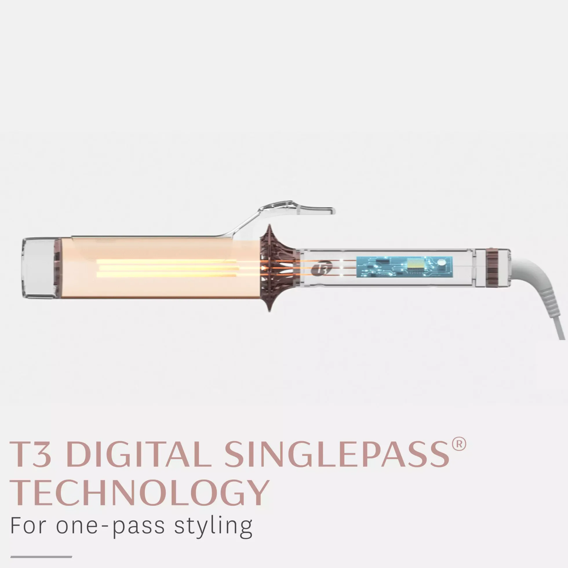 T3 BodyWaver 44 mm Professional Ceramic Styling Iron for Waves and Volume