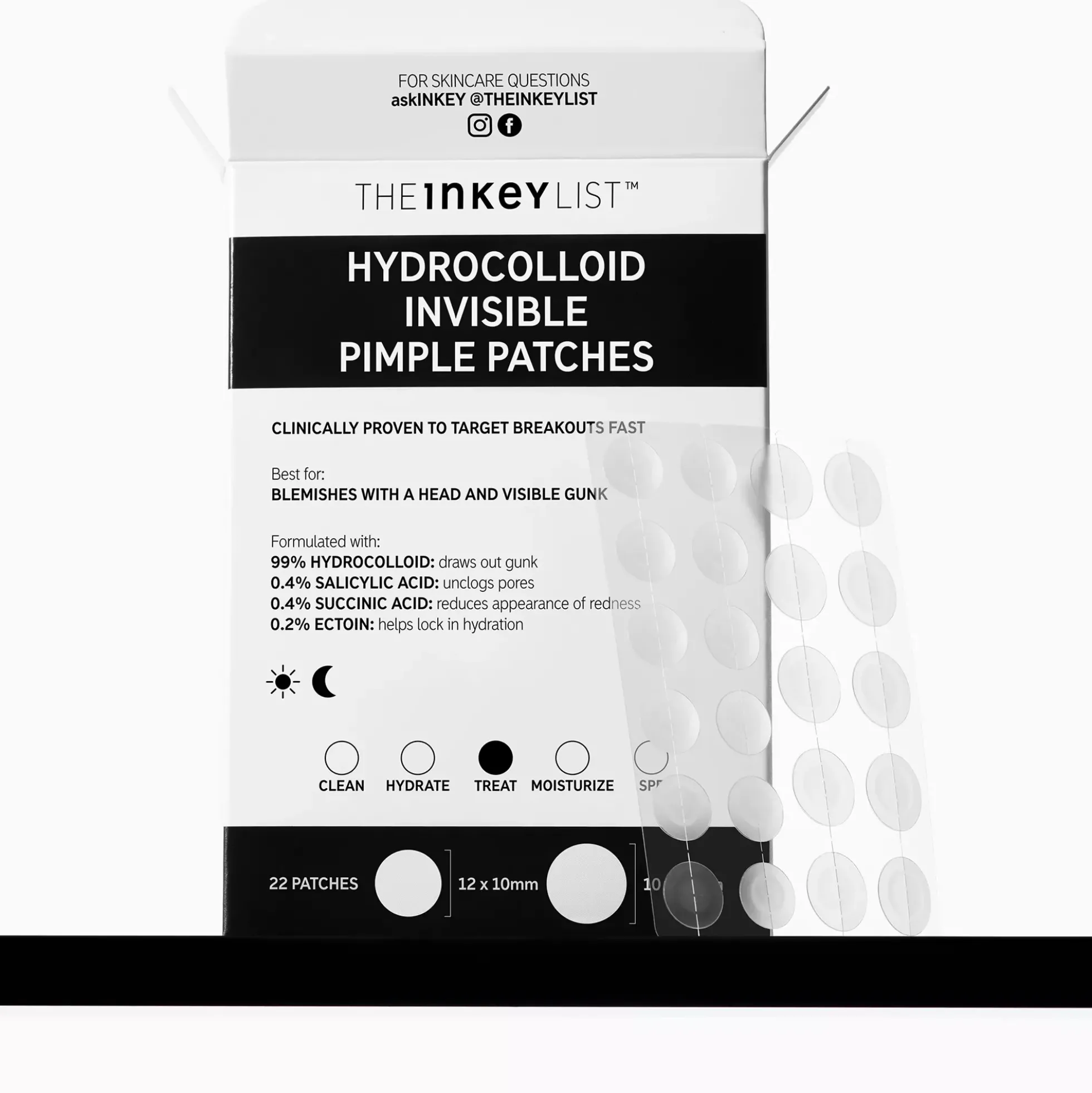The Inkey List Hydrocolloid Invisible Pimple Patches 22 st