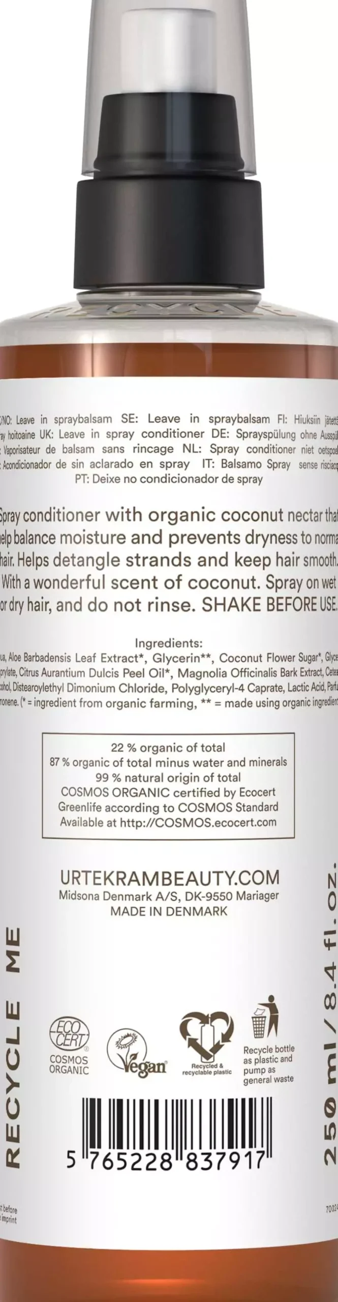 UrtekramCoconut Spray Conditioner 250 ml