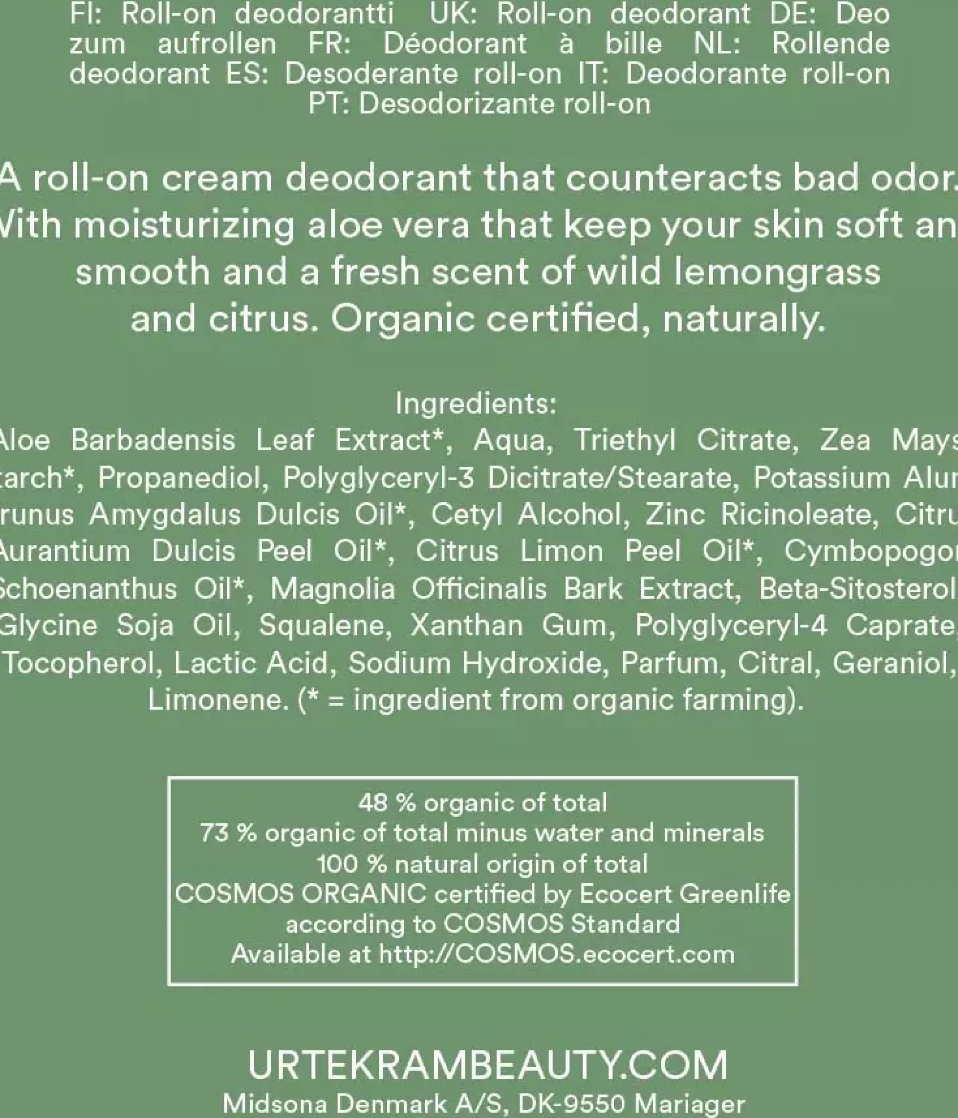 UrtekramWild Lemongrass Cream deo 50 ml