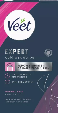 Veet Expert Cold Wax Strips Normal Skin Legs & Body 40 st