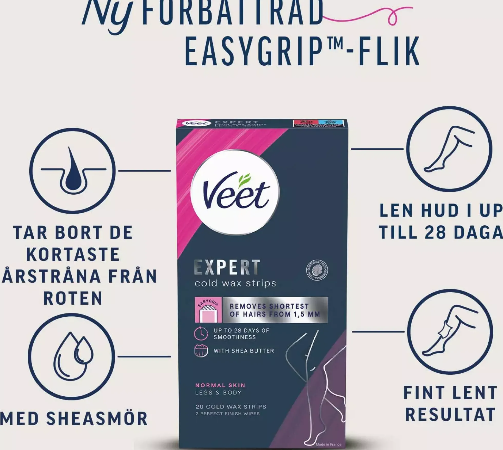 VeetExpert Cold Wax Strips Normal 20 st