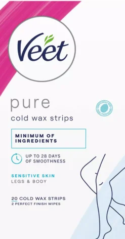 Veet Pure Wax Strips Sensitive Skin Legs & Body 20 st