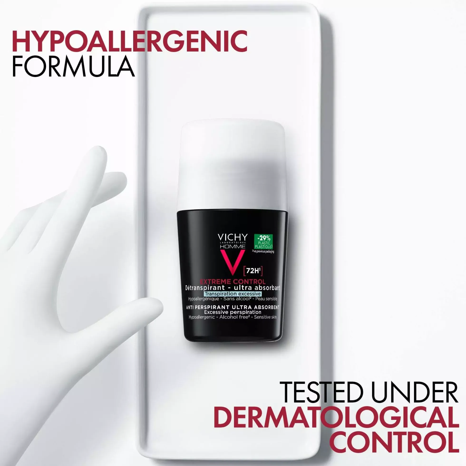 VICHYHomme 72H Extreme Control Antiperspirant Deodorant Roll-On 50 ml