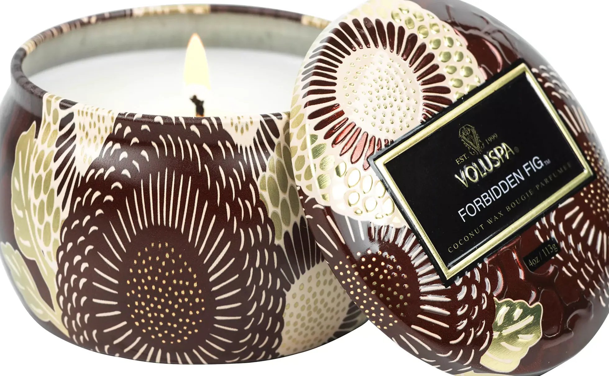 VoluspaForbidden Fig Japonica Decorative Tin Candle 25h