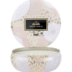 VoluspaSantal Vanille Japonica 3-Wick in Decorative Tin 40h