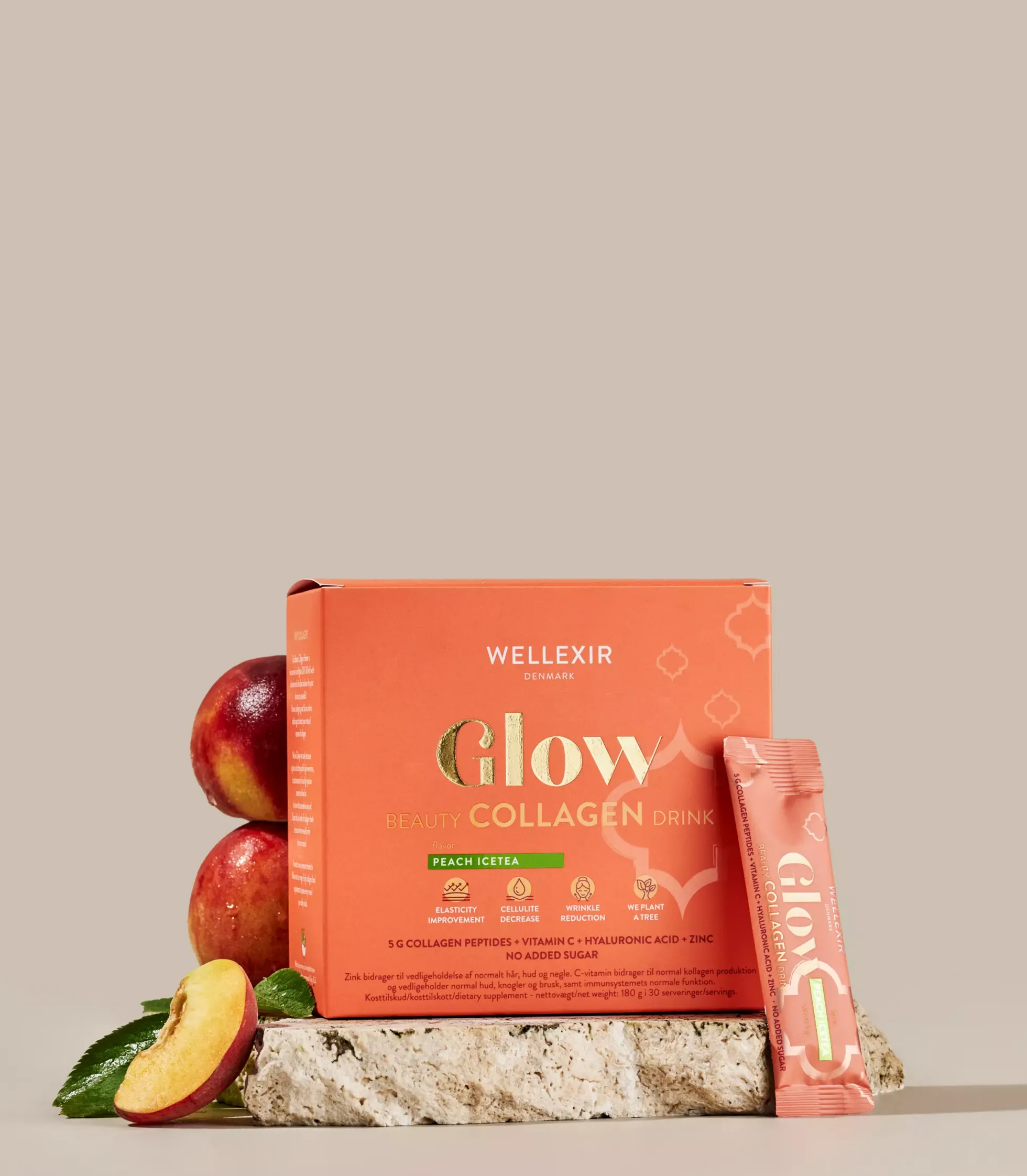 WellexirGlow Beauty Collagen Drink Peach Ice Tea 30x6g
